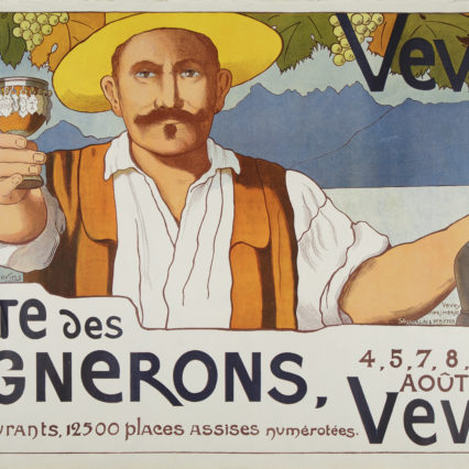 Fête des Vignerons, Vevey. Affiche de l'année 1905, illustrée par Marguerite Burnat-Provins.